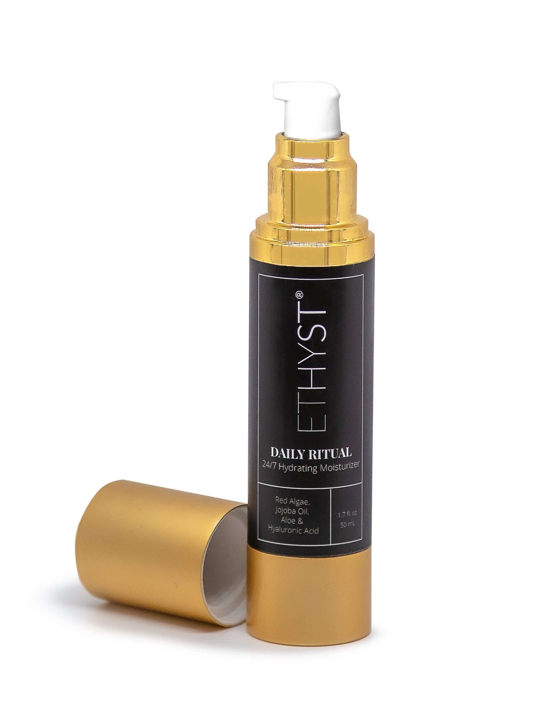 ETHYST® Daily Ritual 24/7 Hydrating Moisturizer™ is a lightweight facial moisturizer that deeply hydrates with Hyaluronic Acid and Aloe driving moisture deep into the tissue reducing the visible signs of aging. Found at Champagne Apothecary in Westfield, Massachusetts on School Street. It is an enchanting small town shop specializing in professional skincare and self-care gifts.