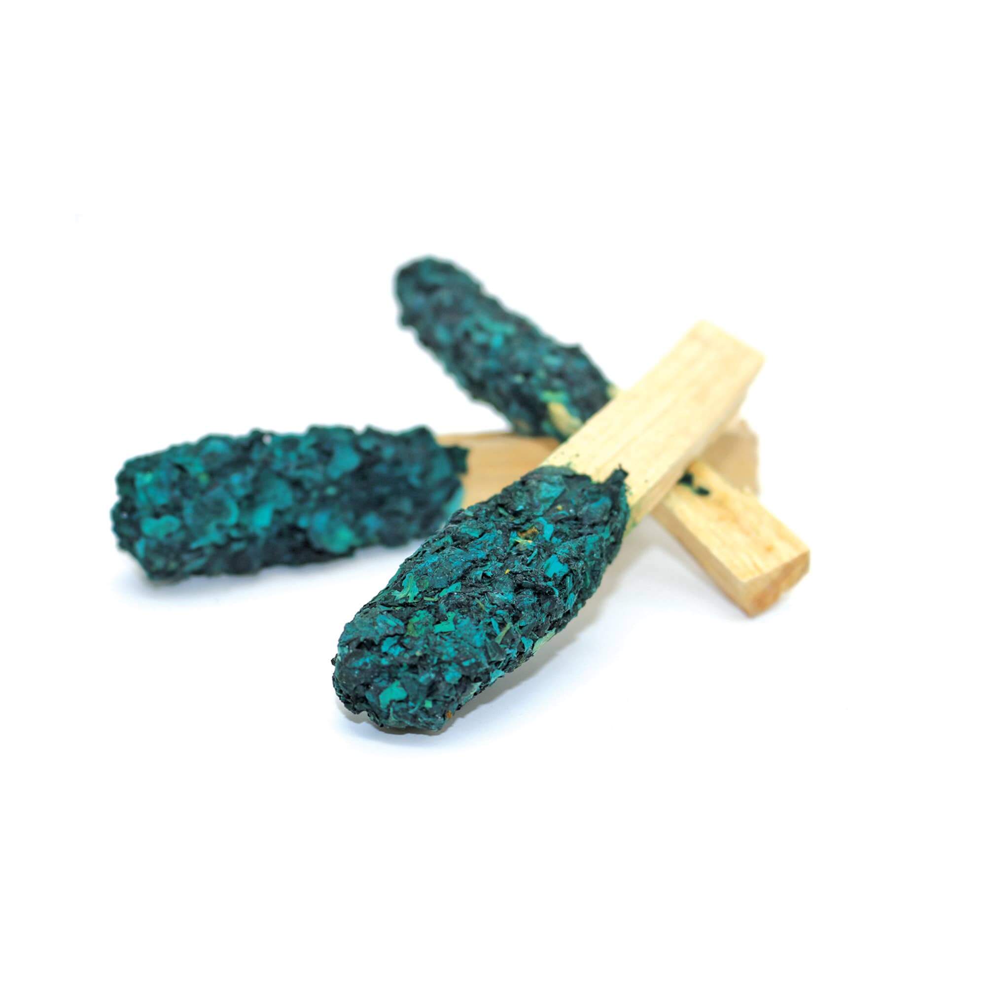 Palo Santo Pops: handcrafted smudge sticks with vibrant herbal paste for spiritual cleansing and aromatherapy.