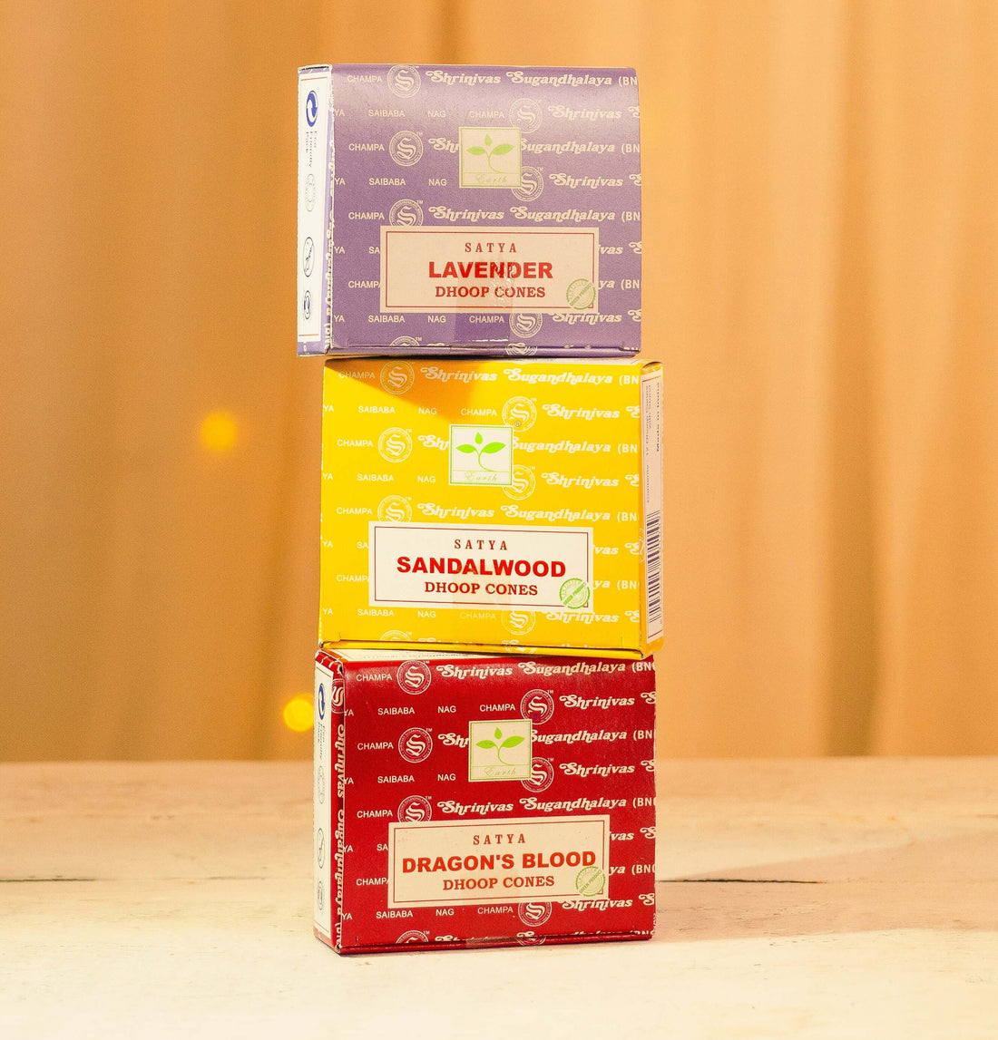 Satya Incense Cones: Lavender, Sandalwood, and Dragon&
