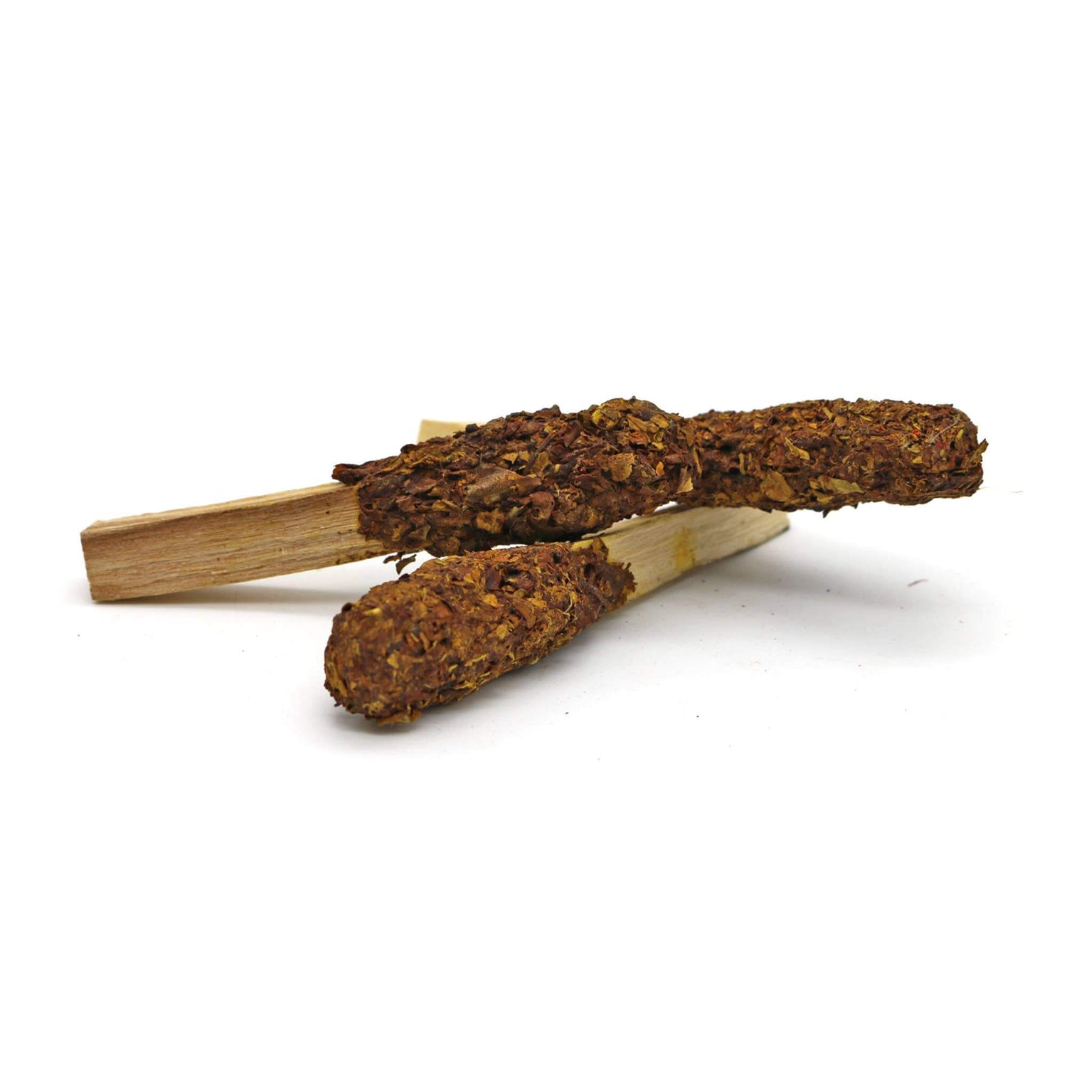 Palo Santo Pops smudge sticks made from sacred Palo Santo wood with herbal paste for therapeutic benefits.